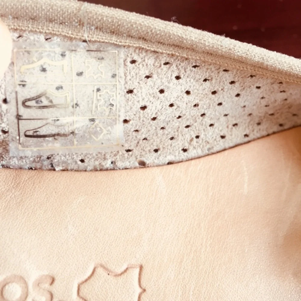 Girls Beige Ballet Flats - Perforated Bow Detail